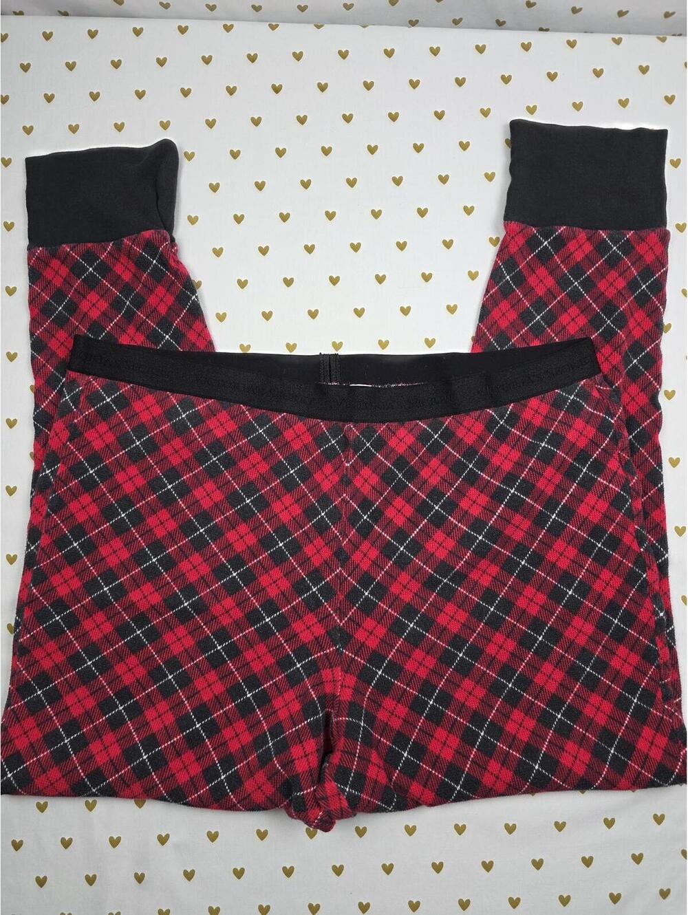Victorias Secret Red Tapered Plaid Thermal Sleep Pants Pajama Bottoms 2XL XXL